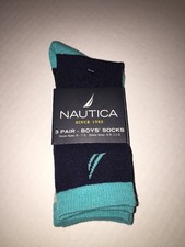 Brand New- Nautica 3 Pair Boys Socks Size 5.5c-11.5c
