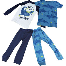 4-PC Set, 5T Toddler Shark Pajama Sets 1x SS, 1x LS Carter's Just One You 