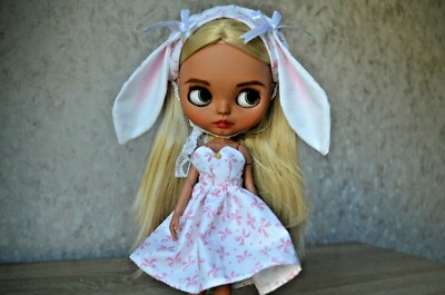  Blythe doll pink dress, Blythe clothes,Boho dress/outfit for blythe