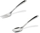 All-Clad T231 Stainless Steel Cook Serving Fork W/SolidSpoon - 10 inch