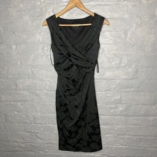 Phase Eight Women’s Sleeveless Floral Black/Green Evening Dress Lined Size 8 