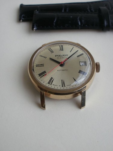 Poljot USSR men's automatic 23 j. gold plated mechanical vintage wrist watch - Picture 4 of 13