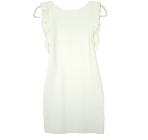 Zara Trafaluc Mini Ruffle Dress Women's Size Medium White Sleeveless Low Back - Picture 2 of 13
