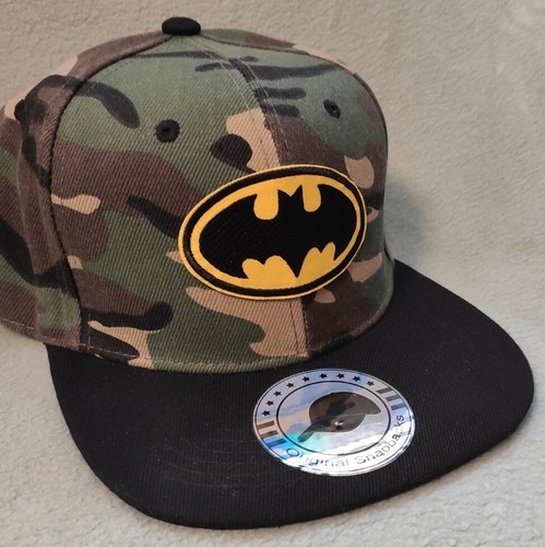 Batman Ball Cap Camo \u0026 Black Flat Bill 