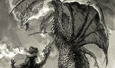 Mondo Godzilla Ghidorah The Three-Headed Monster Art Print by Kim