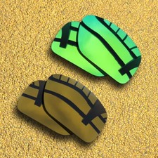 2 Pairs Lenses Replacement for-Oakley Big Taco Polarized-Green Brown Copper