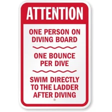 Attention One Person On Diving Board Aluminum Weatherproof Sign p824