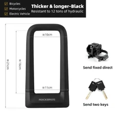 ROCKBROS Bike Lock U Lock Anti-hydraulic Anti-theft Silicone Wrapped Double Lock