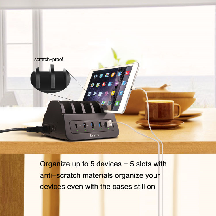 Chargeur multiple 10 ports USB CS52QT 60W avec puce Smart-IC