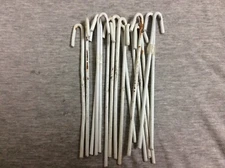 16 Piece Steel Tent Pegs Garden Stakes 7” White Used