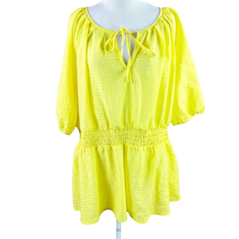 Lane Bryant Women's Yellow Pullover Peasant Top Size 18/20