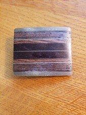 Solid Brass Wood Inlaid 2 1/2 " X 2 " Belt Buckle