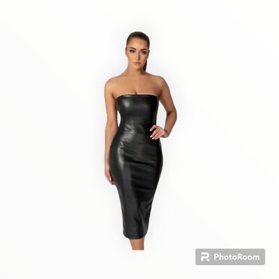 Strapless Leather Dress. Size Medium | eBay