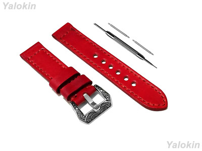 Red Color Brushed Leather Band Strap for Huawei Watch GT 2 and GT 46mm -B22
