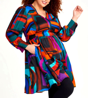 TS TAKING SHAPE plus size S - M / 18 Natural Elements Tunic silky NWT rrp$170!