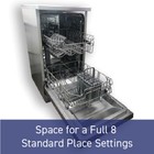 Domain 45cm Slimline 8 Place S/S Electronic Freestanding Dishwasher - 450mm 4242002818252