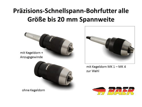 Bohrfutter Baer Schnellspannbohrfutter Schnellspann Schnellspannfutter Kegeldorn - Bild 1 von 18