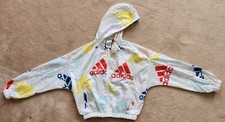 Adidas Women's Womens Essentials Multi-Coloured Logo Hooded Windbreaker-Size XS