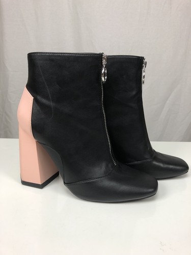 Zara para Mujer Talla 8.5 Tacos Botines Gogo Negro con Cremallera Frontal  Rosa Bloque Talón Mod | eBay