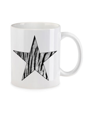 White Tiger Fur Star Logo II Kaffeetasse Leo Tattoo Fell Stern Cat Girl Cat