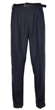 Mens Trousers Navy Blue Dress Pants Pleated Slacks W/ Belt New Sizes 30 to 42