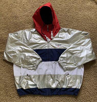 Polo Sport Ralph Lauren Limited Edition Metallic Windbreaker Size Large 
