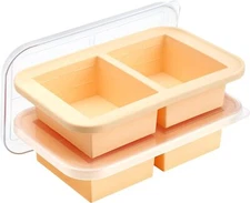 Super Ice Cube Tray 2 Cup X 2 Portions Big Silicone Freezing Mold with Lid, for
