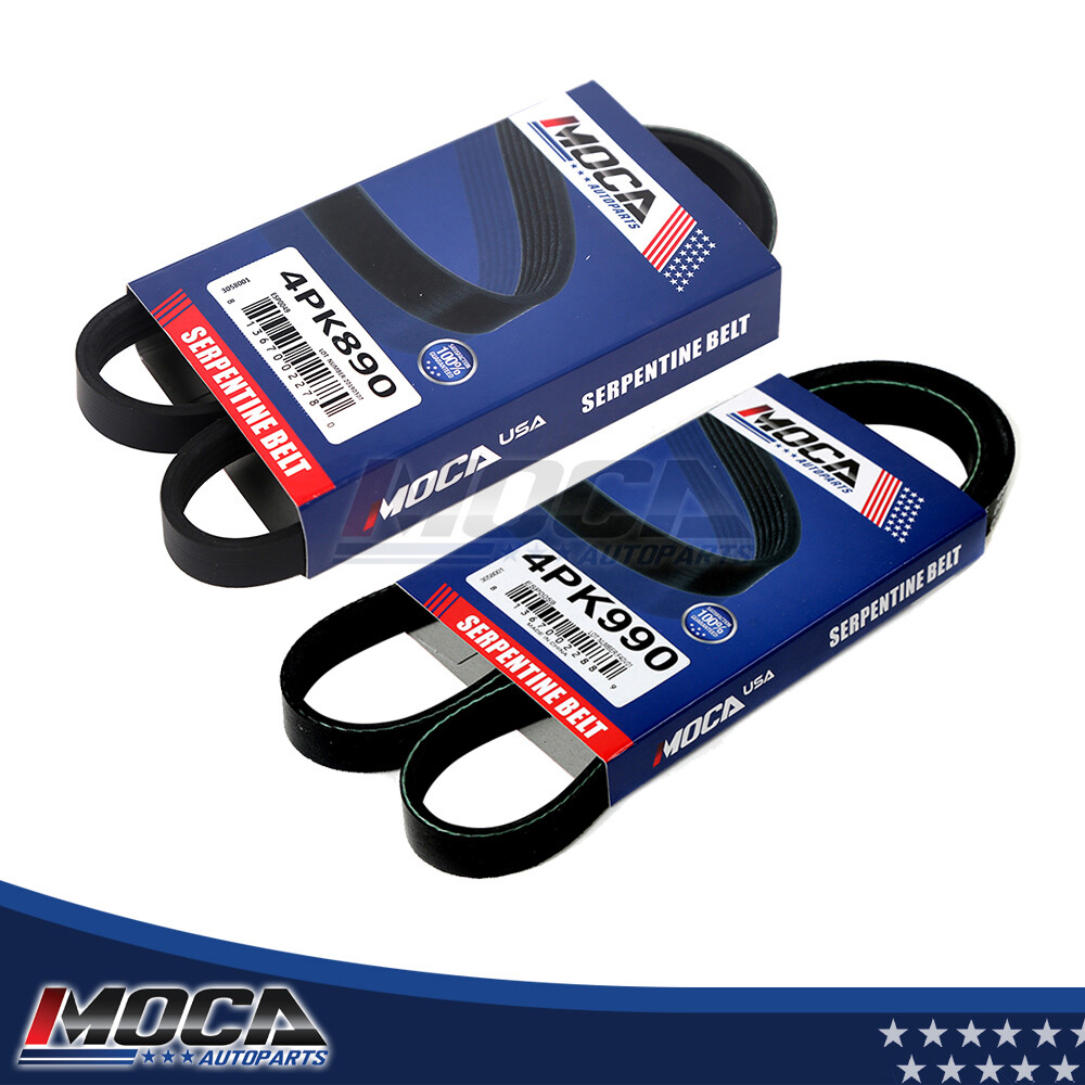 2 pcs Serpentine Belt Set ALT / AC Power Steering fits 9598 Mazda