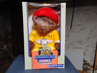 NEW AMERICAN HEROES 1ST EDITION FIRE FIGHTER PLUSH TEDDY BEAR DOLL GUND