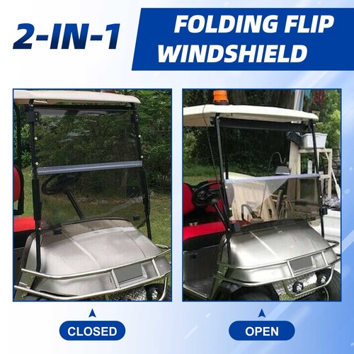 For 1994-2014 EZGO TXT & Medalist Tinted Golf Cart Folding Windshield Windscreen - Bild 3 von 13