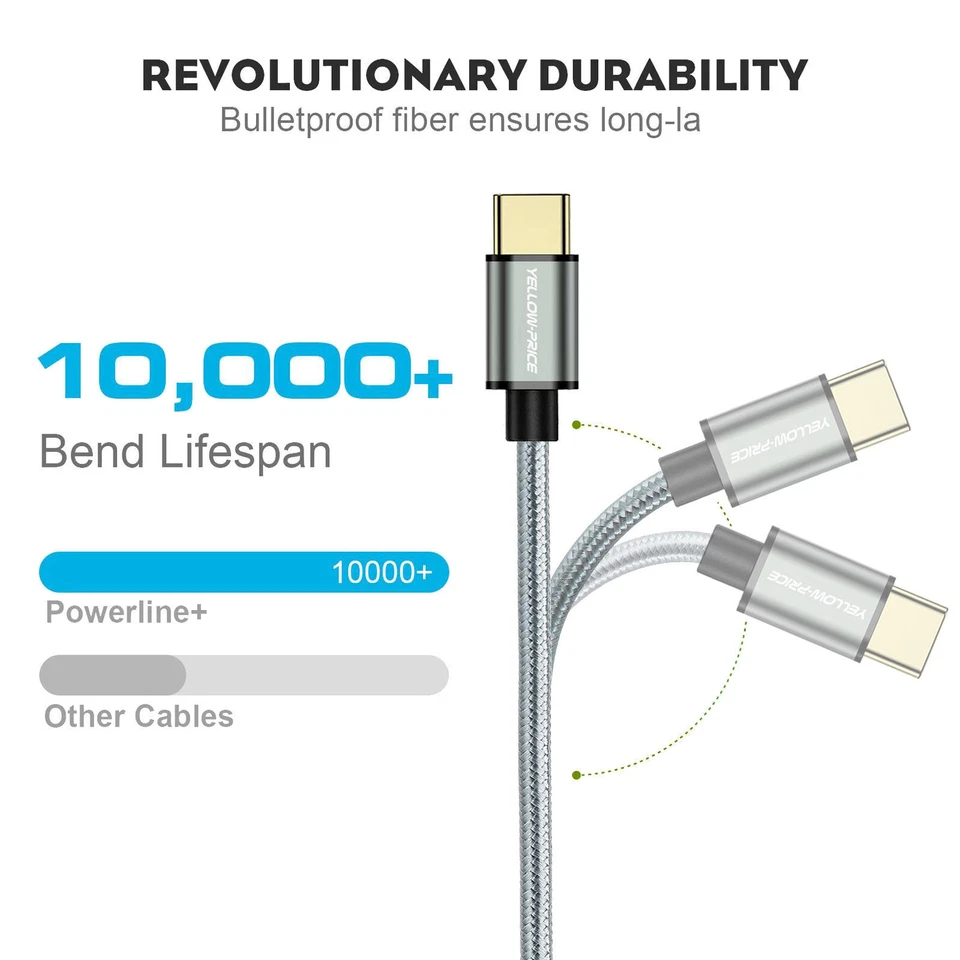 15cm 1m 2m Braided Type C to USB Type A 3.1 short 3A USB-C Male Data Cable S22+ - Image 3 of 4