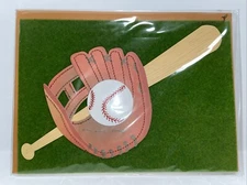 Papyrus Blank Greeting Card - Baseball Glove & Bat