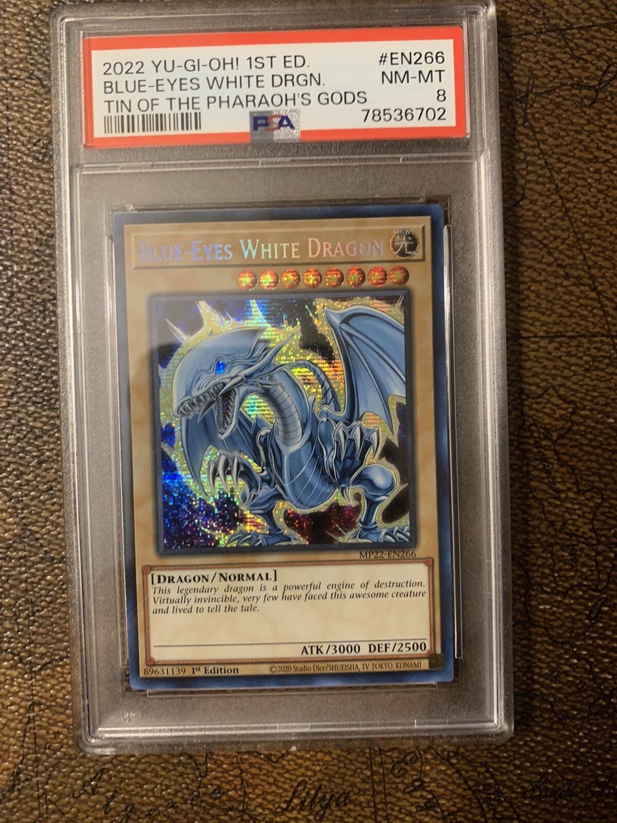 2022 Yu-Gi-Oh! Blue-Eyes White Dragon MP22-EN266 Secret Rare PSA 8