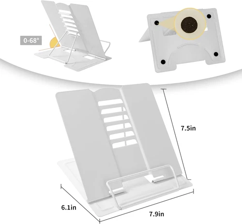 Metal Book Stand Adjustable Book Holder for Reading - Picture 2 of 5