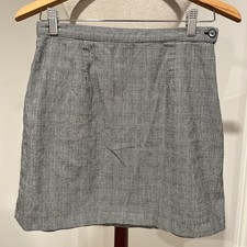 Vintage Y2K The Limited Plaid Black/White Mini Skirt Sz 8 Preppy Made in Italy