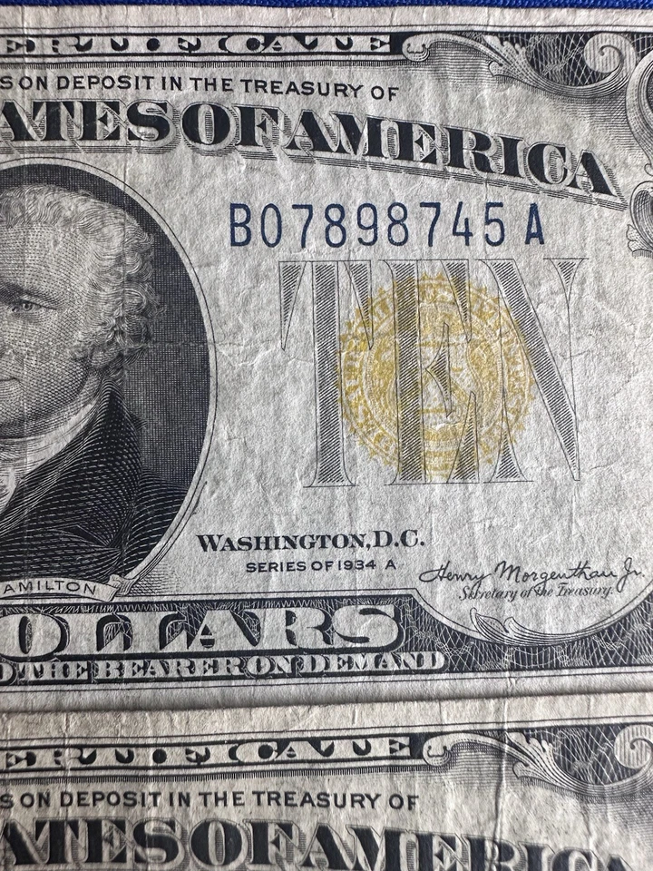 1934 A $10 NO. AFRICA - 1934A $10 "LGS" - 1934 D $10 SILVER CERTIFICATE - Image 3 of 4