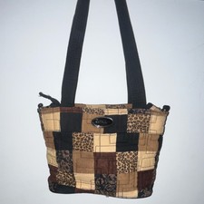 Donna Sharp Patchwork Animal Print Quilted Shoulder Bag Coin Purse Accent