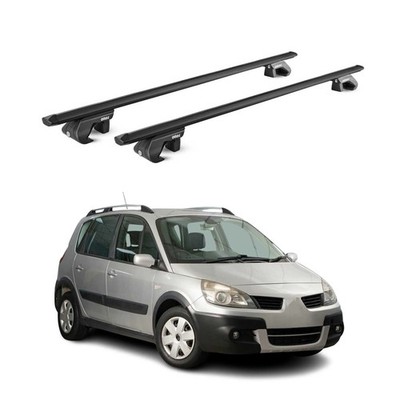 Dachträger für Renault Scenic II Conquest 2007-2009 5 tür 90kg Alu ABE Schwarz