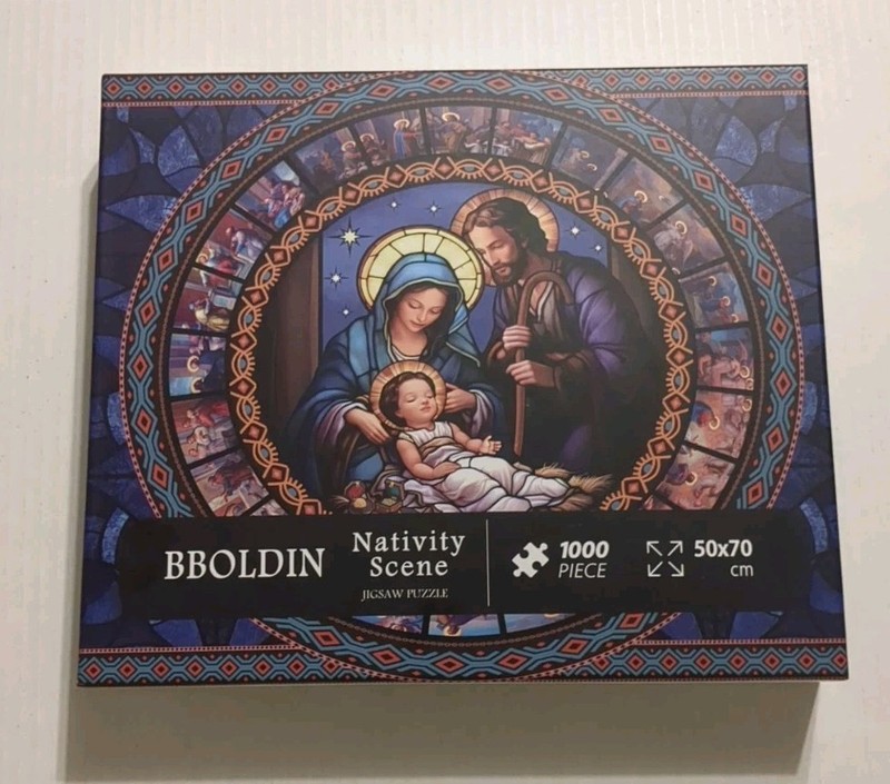 Stained Glass Nativity Scene Puzzle for Adults Christian Art Jesus Jigsaw Puzzle