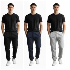Men's Slim Joggers Fleece Cuffed Jogging Bottoms Track Sweatpants Trousers S-5XL