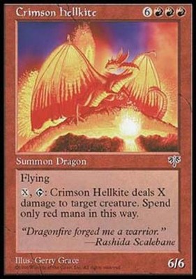 Crimson Hellkite - Damaged / Poor MTG Mirage