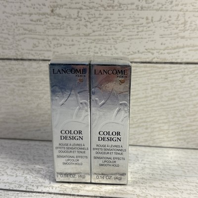 Set Of 2 -Lancome Color Design Lipstick 350 OUT WITH A BANG Matte Sealed
