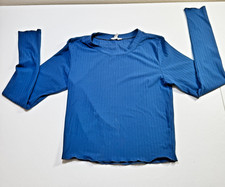 Capella Long Sleeve Blue Shirt Women's Tops Large Stretchy Comfortable Winter