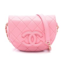 Chanel Matelasse Caviar Skin Shoulder Bag Women Pink One Size