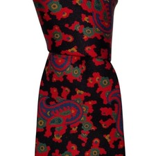 Vintage Burberry London Silk Necktie Mens Multicolor Paisley Designer Tie EUC
