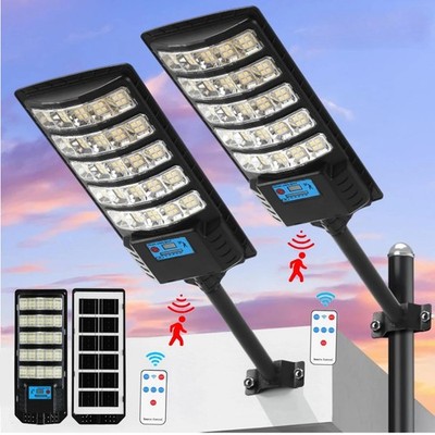 Commercial 9900000lm Solar Street Lamps Dusk To Dawn Super Bright Walkway Lights