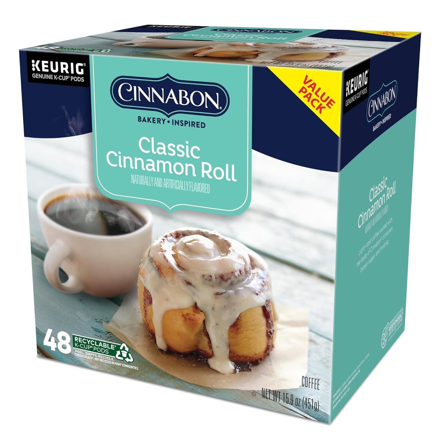 Cinnabon Classic Cinnamon Roll Coffee 24 to 144 K cups Pick Any Size FREE SHIP