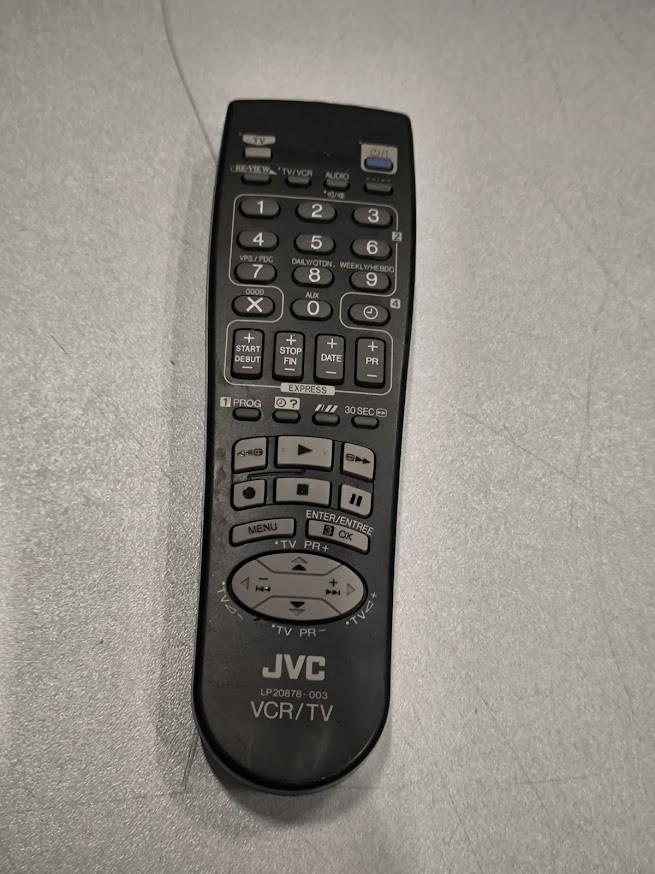 JVCLP20878-003VCR/TVRemote-Used,Working,SignsofWear