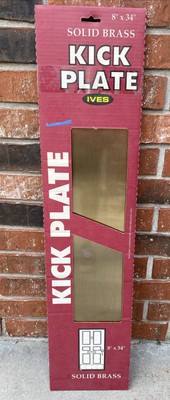 Ives Solid Brass Door Kick Plate 8  x 34  Durable Brass #C8400B5 New Old Stock