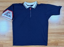 vintage 90s FILA polo shirt 1/4 zip mesh tennis mens Med USA made